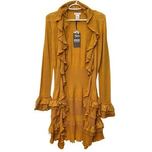 Monroe & Main Ruffle Lace Cardigan Sweater Size Small